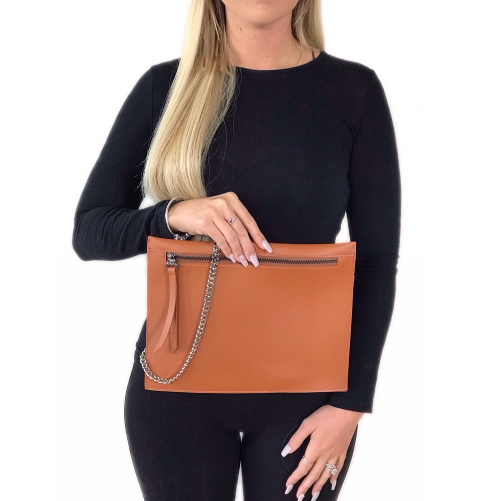 Vegan Leather Crossbody Clutch Handbag